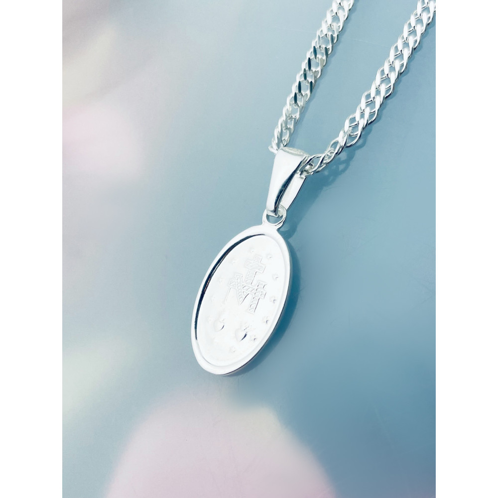 Silber Anhänger Madonna Maria Erstkommunion 925er