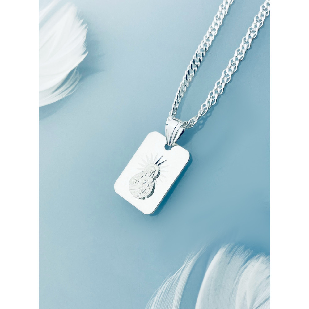 Silber Anhänger Madonna Maria und Jesus Erstkommunion 925er