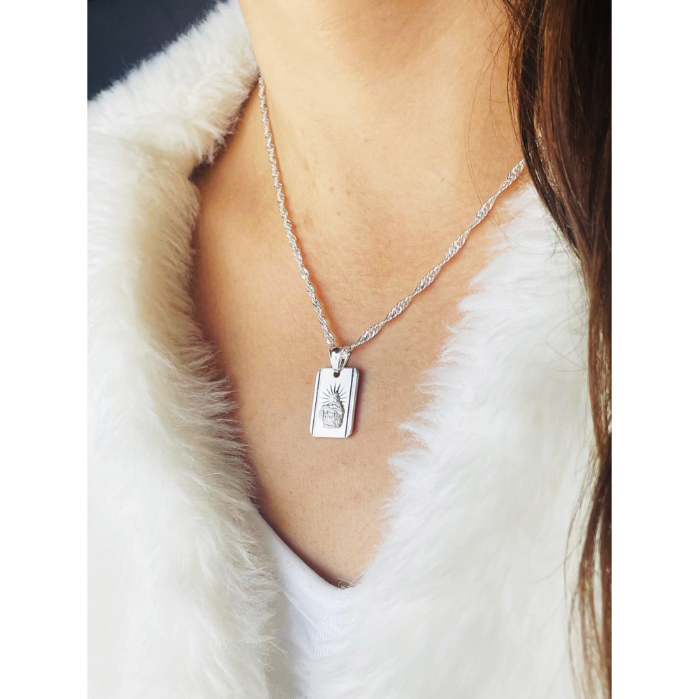 Silber Anhänger Madonna Maria und Jesus Erstkommunion 925er