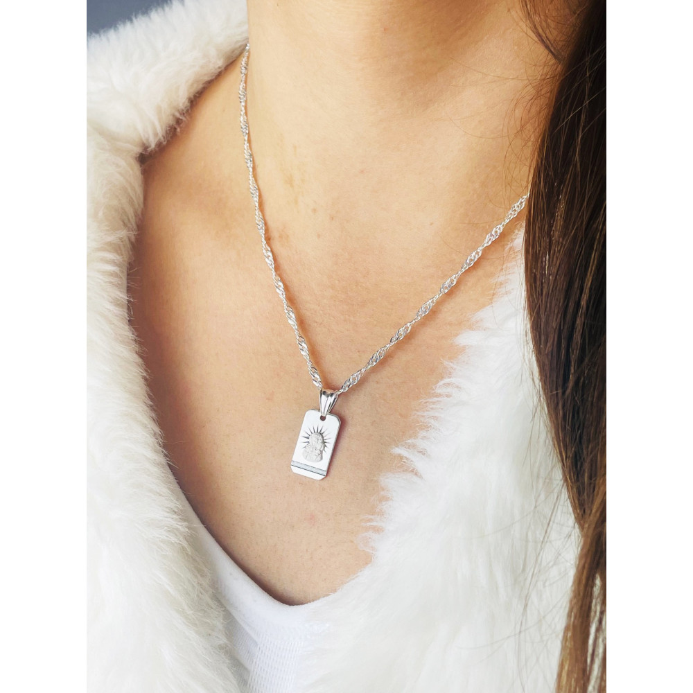 Silber Anhänger Madonna Maria mit Jesuskind Erstkommunion 925er