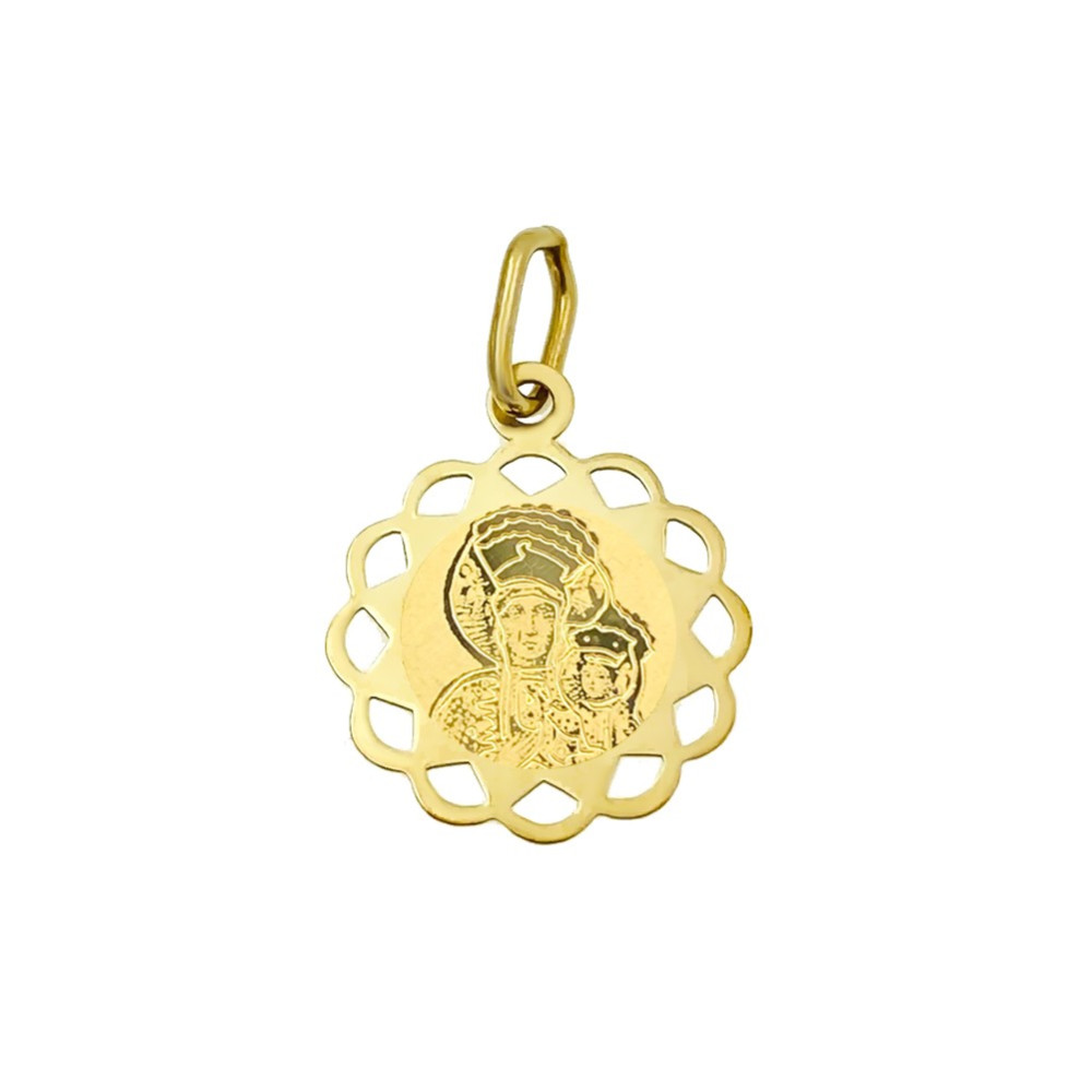 Złoty Medalik Zawieszka Matka Boska Częstochowska