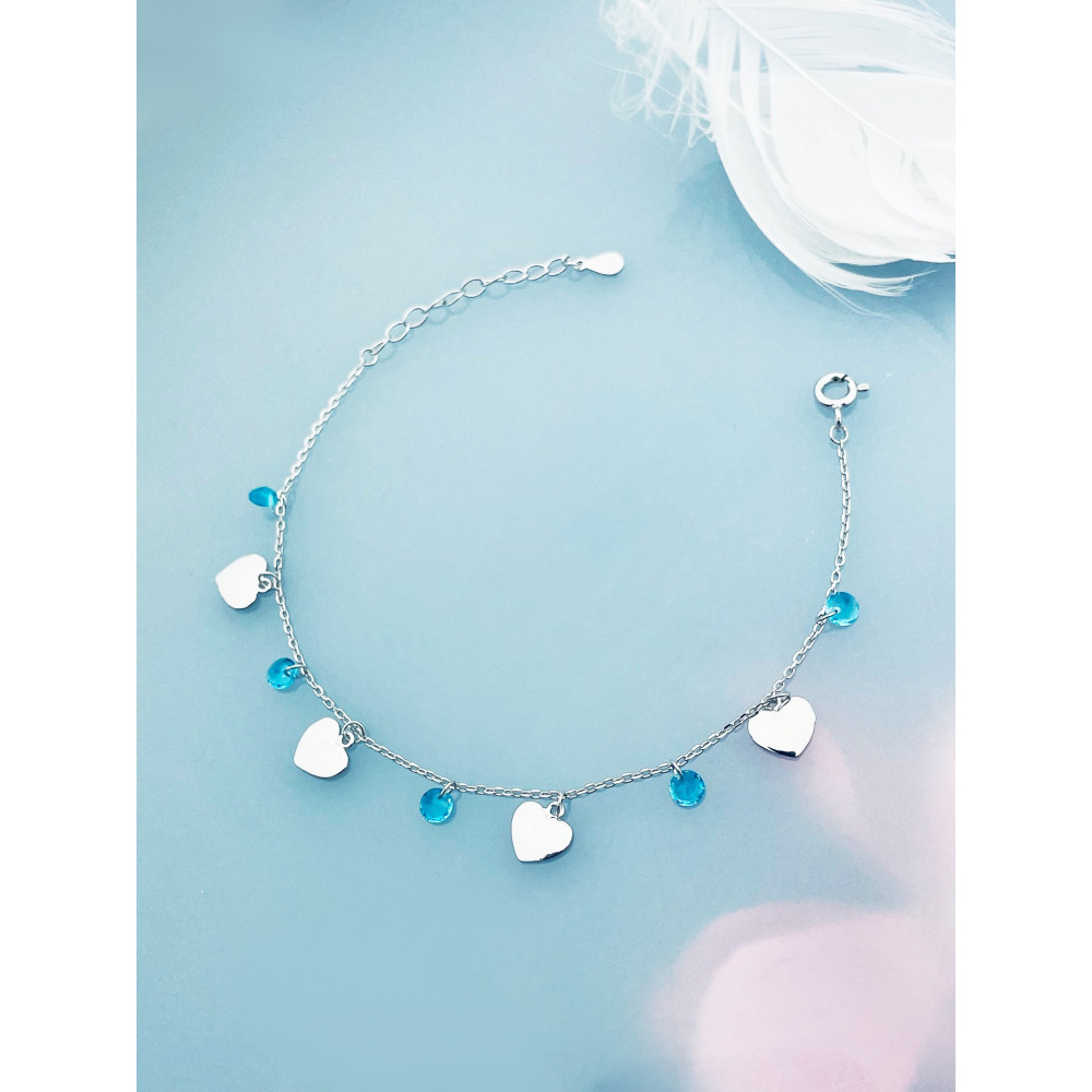 Herz Armband 925 Silber mit Zirkonia Damen