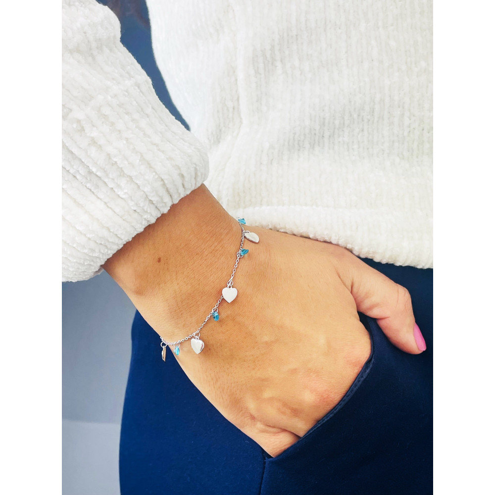 Herz Armband 925 Silber mit Zirkonia Damen