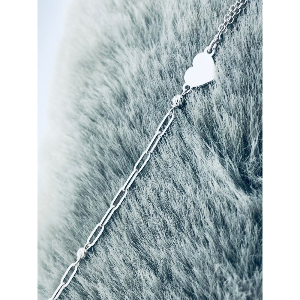 Herz 925 Silber Ankerkette Armband