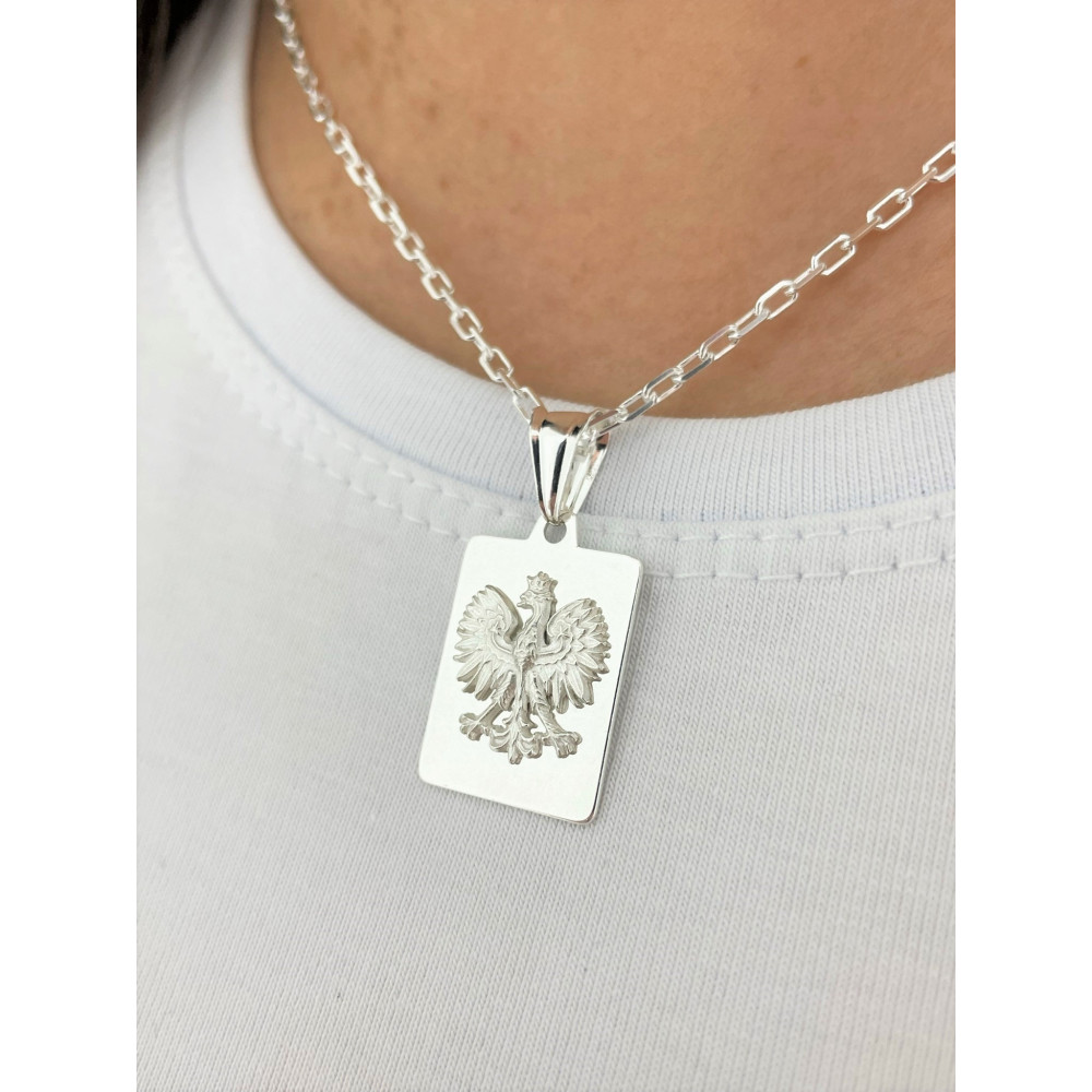 Srebrny wisiorek zawieszka Orzeł Biały