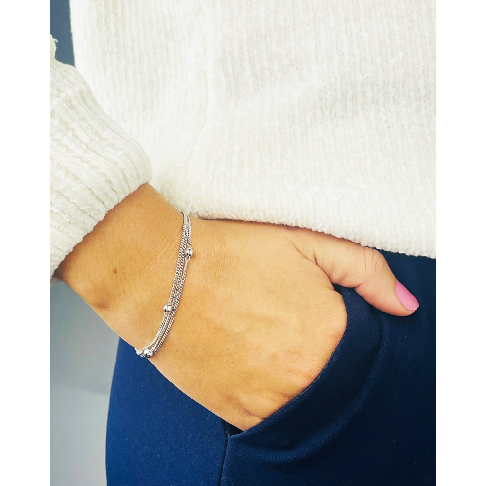 925 Silber mit Kugel Armband