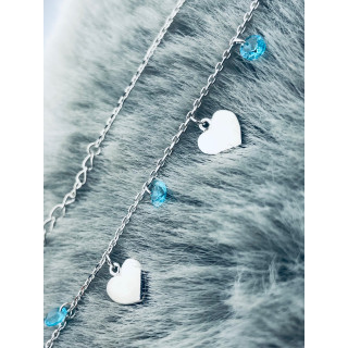 Herz 925 Silber Halskette mit Zirkonia Halsband Damen