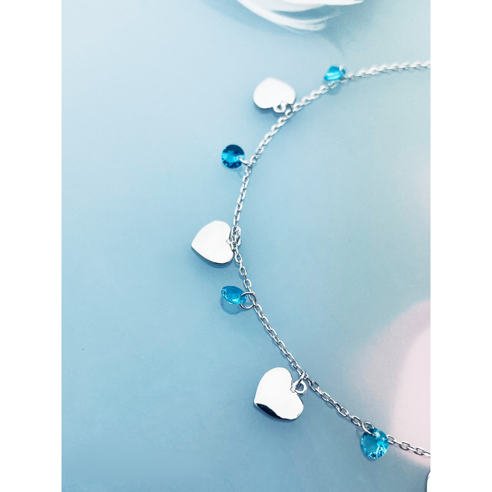 Herz 925 Silber Halskette mit Zirkonia Halsband Damen