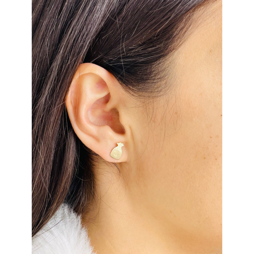 Dollar Gold Ohrringe Ohrhänger Ohrstecker Ohrschmuck Paar Gelbgold 333er 8KT