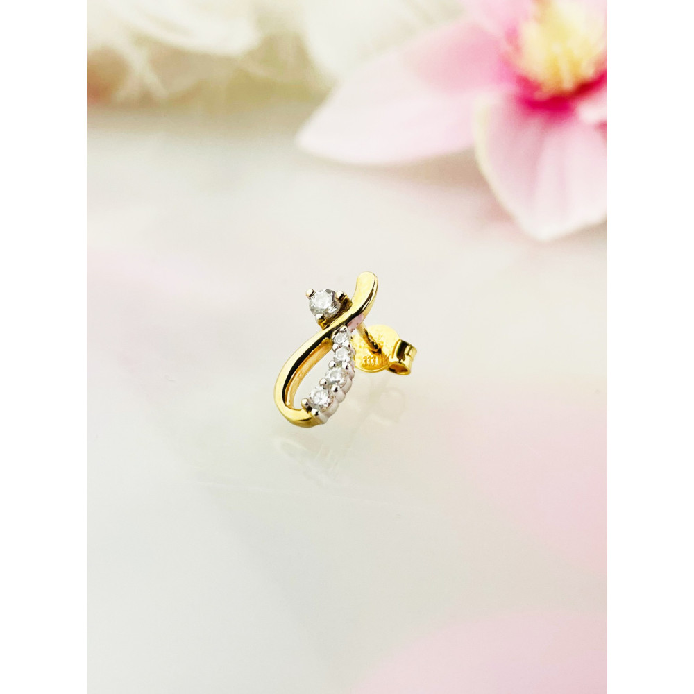 Schleife Gold Ohrringe Ohrhänger mit Zirkonia Ohrstecker Ohrschmuck Paar Gelbgold 333er 8KT