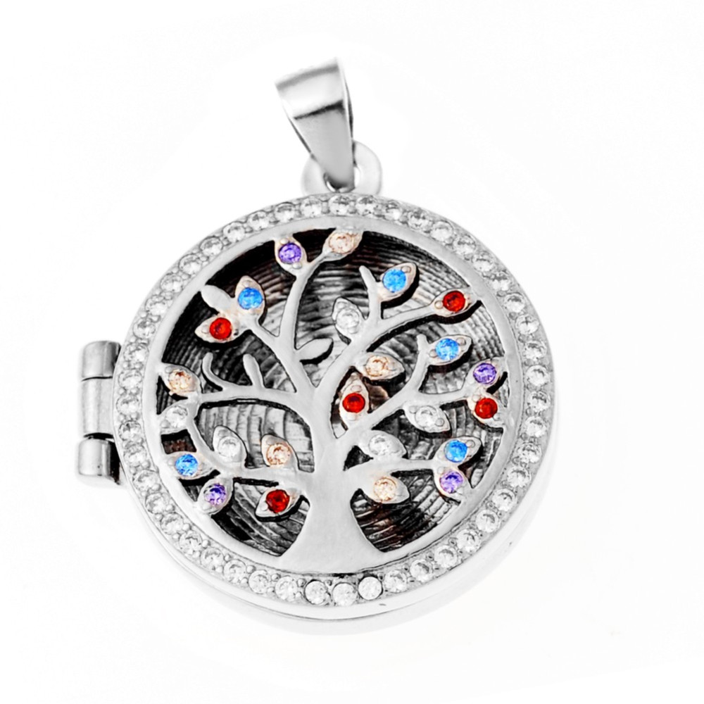 Srebrny wisiorek zawieszka drzewo z cyrkoniami