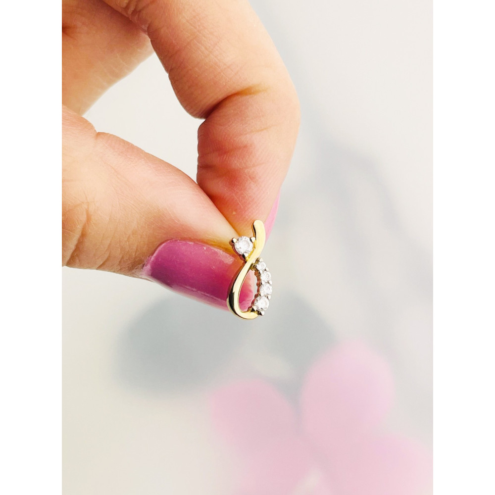 Schleife Gold Ohrringe Ohrhänger mit Zirkonia Ohrstecker Ohrschmuck Paar Gelbgold 333er 8KT