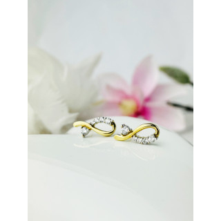 Schleife Gold Ohrringe Ohrhänger mit Zirkonia Ohrstecker Ohrschmuck Paar Gelbgold 333er 8KT