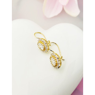 Elegant Ohrringe mit Zirkonia Ohrhänger Ohrstecker Ohrschmuck Paar Gelbgold 585er 14KT