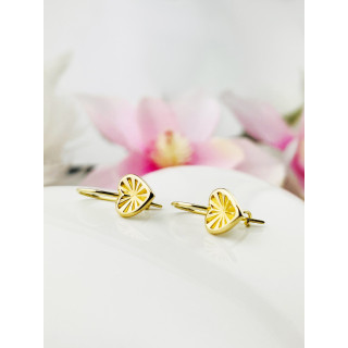 Herz Gold Ohrringe Ohrhänger Ohrstecker Ohrschmuck Paar Gelbgold 585er 14KT