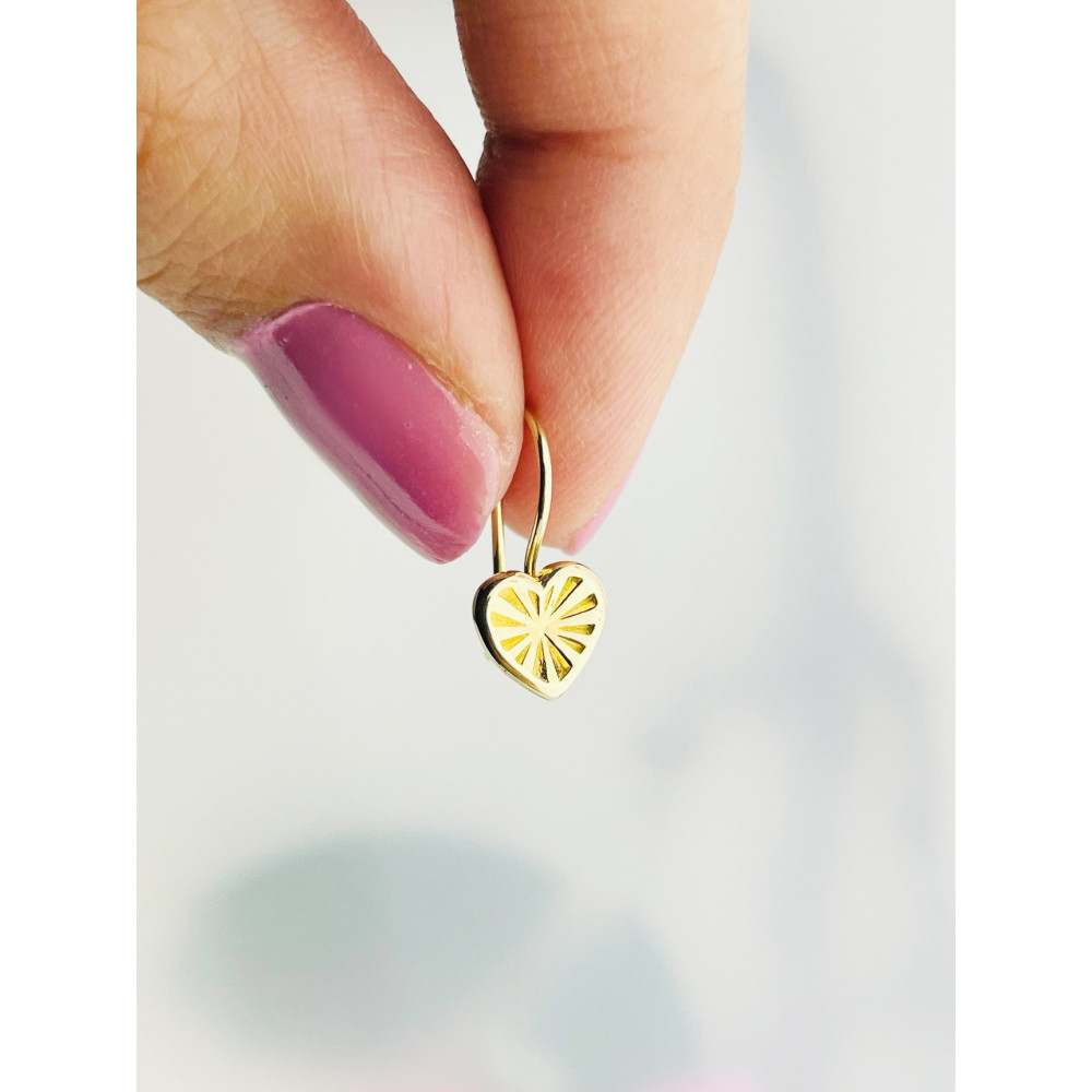 Herz Gold Ohrringe Ohrhänger Ohrstecker Ohrschmuck Paar Gelbgold 585er 14KT