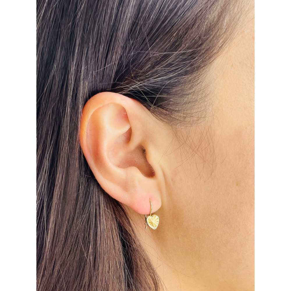 Herz Gold Ohrringe Ohrhänger Ohrstecker Ohrschmuck Paar Gelbgold 585er 14KT