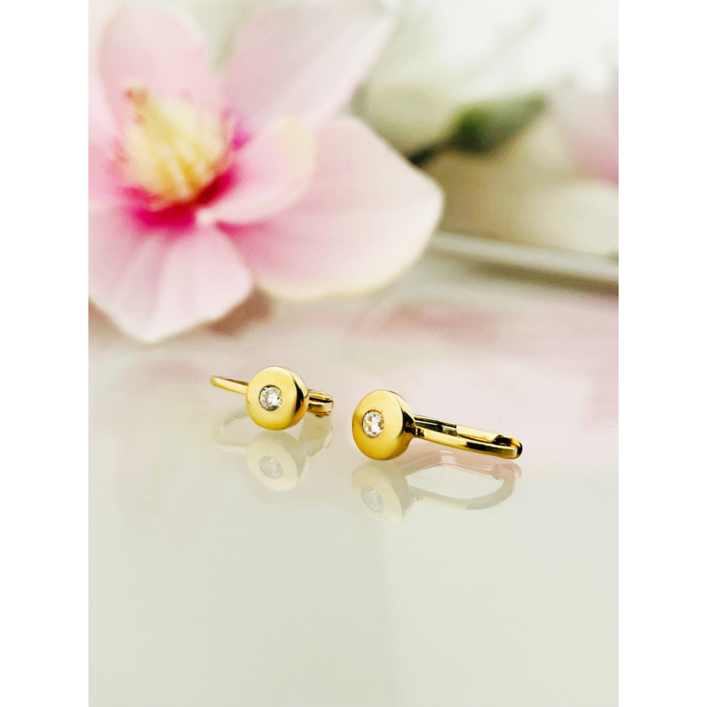 Gold Ohrringe Kugel mit Zirkonia Ohrhänger Ohrstecker Ohrschmuck Gelbgold Gold 333er 8KT