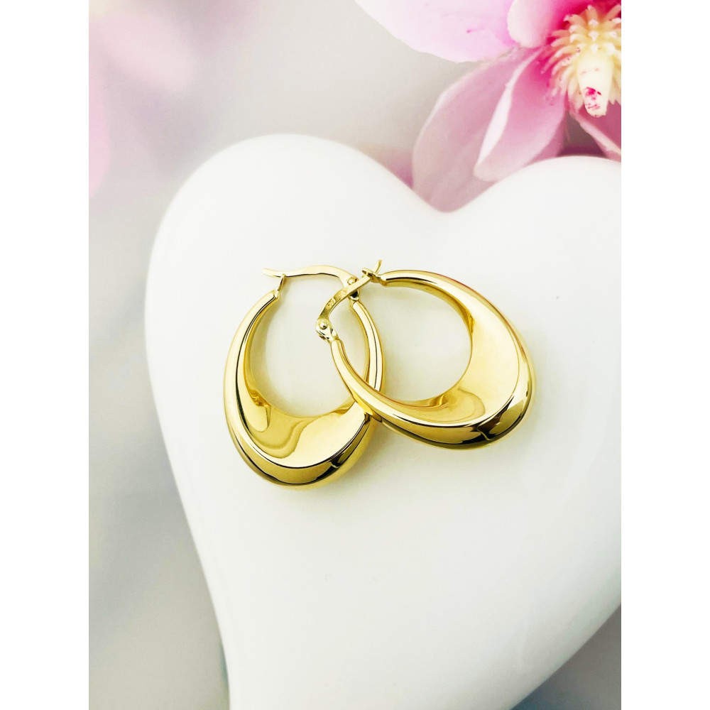 Kreis Creolen Ohrringe Ohrhänger Ohrstecker Ohrschmuck Paar Gelbgold 585er 14KT