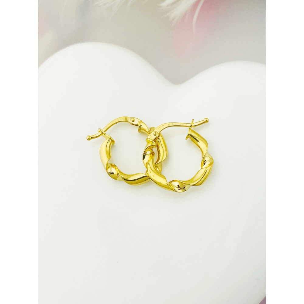 Kreis Creolen Ohrringe Ohrhänger Ohrstecker Ohrschmuck Paar Gelbgold 585er 14KT