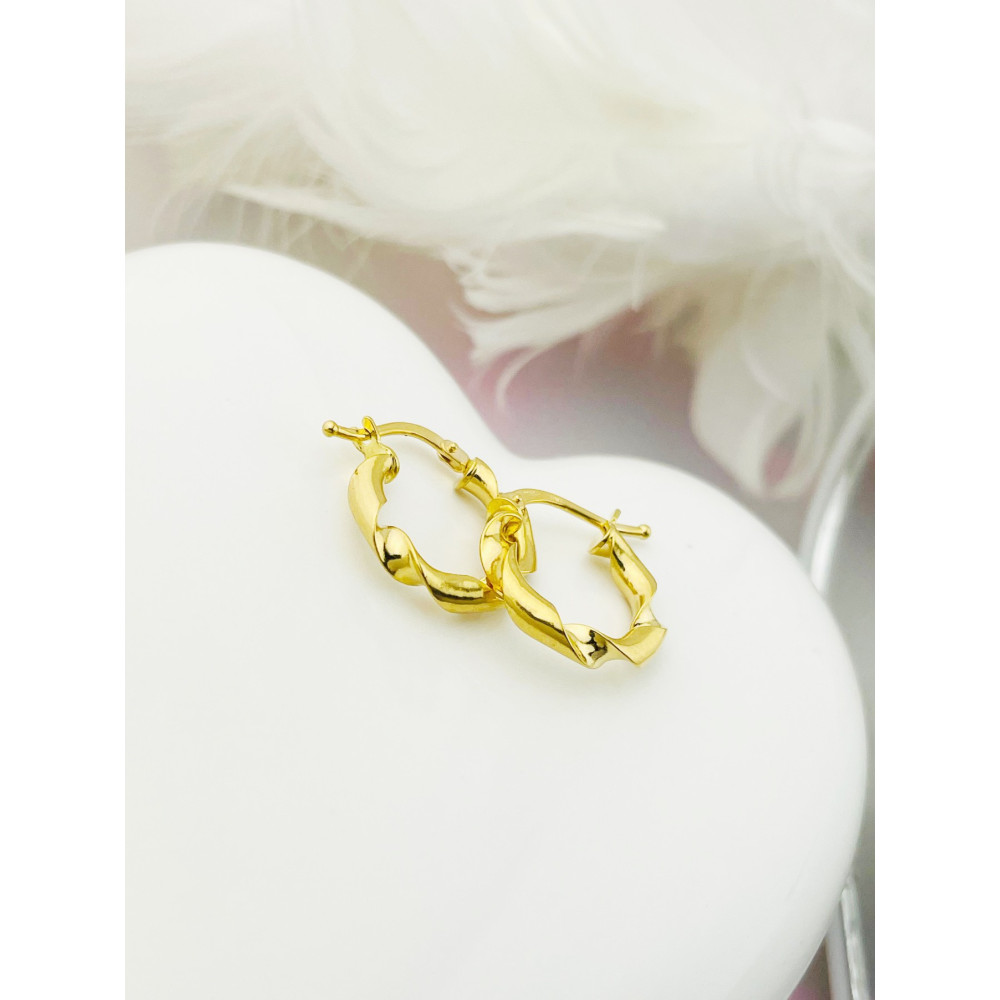 Kreis Creolen Ohrringe Ohrhänger Ohrstecker Ohrschmuck Paar Gelbgold 585er 14KT