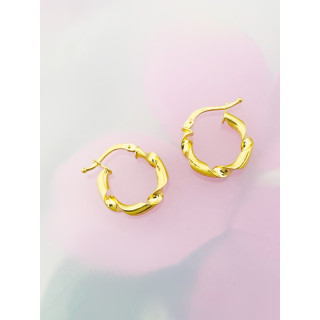 Kreis Creolen Ohrringe Ohrhänger Ohrstecker Ohrschmuck Paar Gelbgold 585er 14KT