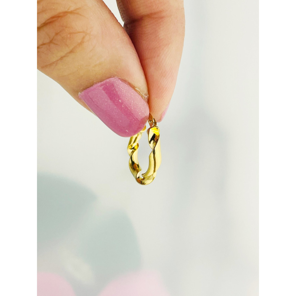 Kreis Creolen Ohrringe Ohrhänger Ohrstecker Ohrschmuck Paar Gelbgold 585er 14KT