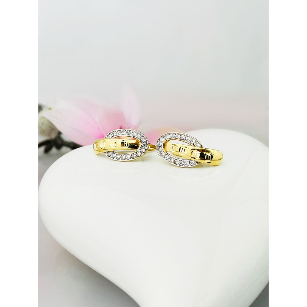 Ohrringe mit Zirkonia Ohrhänger Ohrstecker Ohrschmuck Gelbgold Paar 585er 14KT