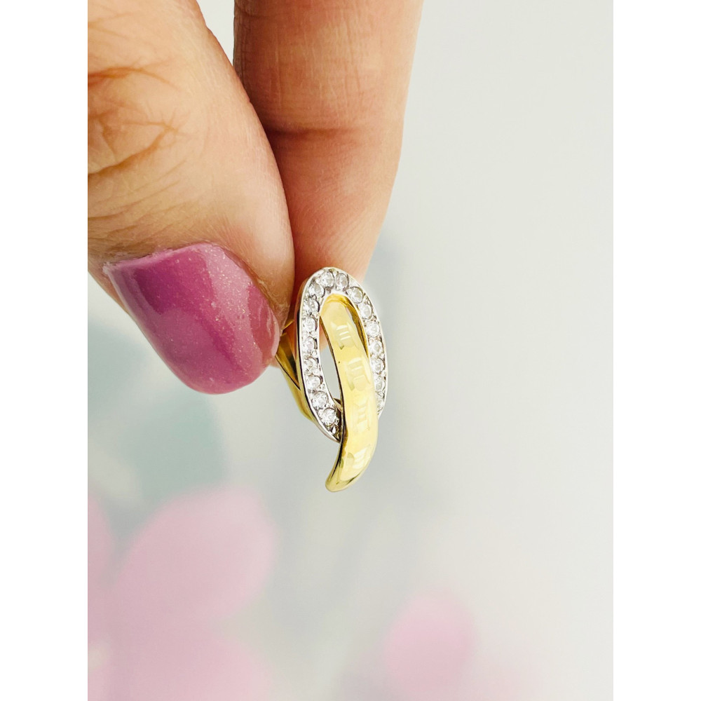 Ohrringe mit Zirkonia Ohrhänger Ohrstecker Ohrschmuck Gelbgold Paar 585er 14KT