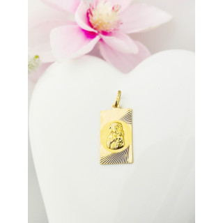 Złoty Medalik Zawieszka Matka Boska Częstochowska Chrzest Komunia