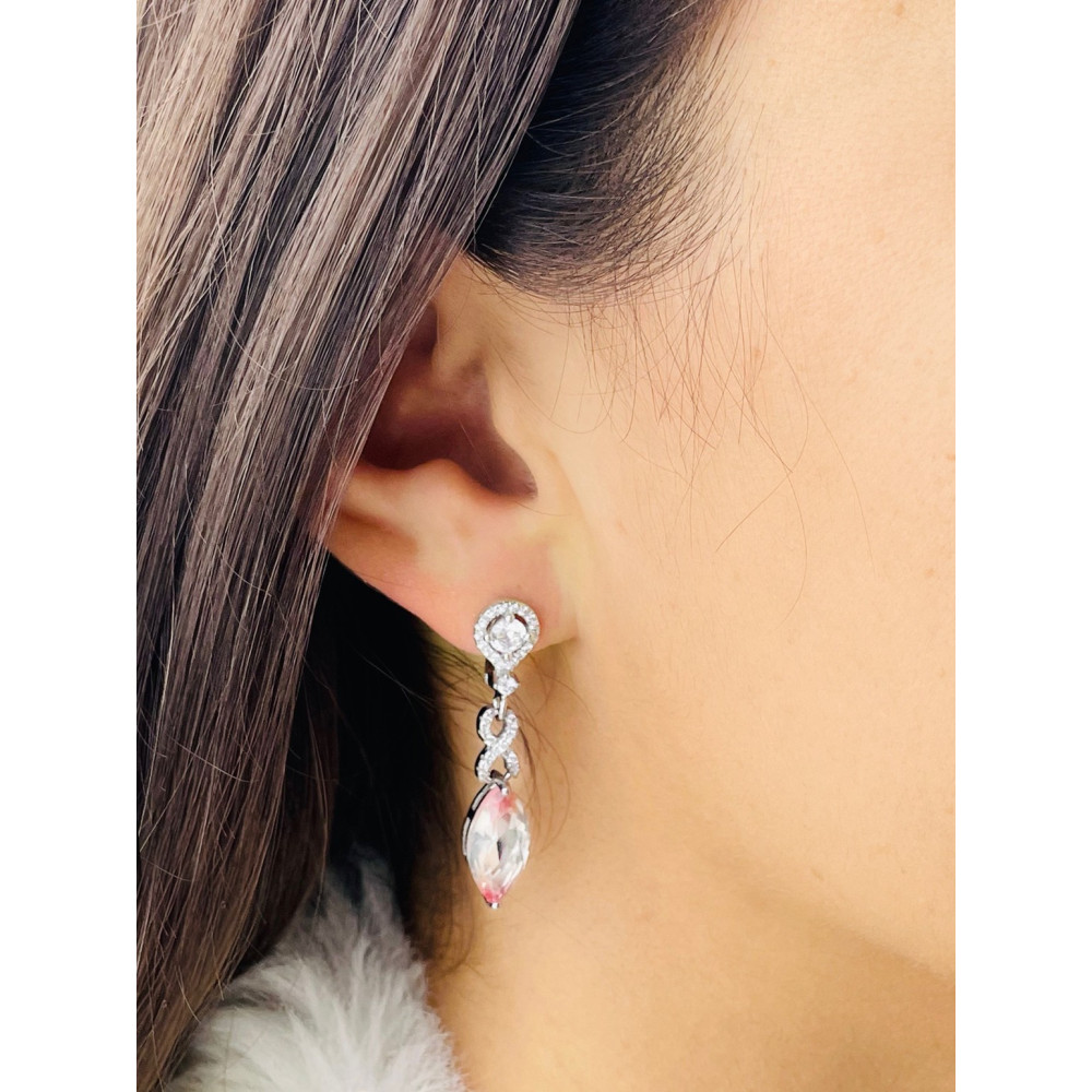 Träne 925 Silber Ohrringe mit Zirkonia