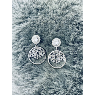 Kreis 925 Silber mit Zirkonia Ohrringe