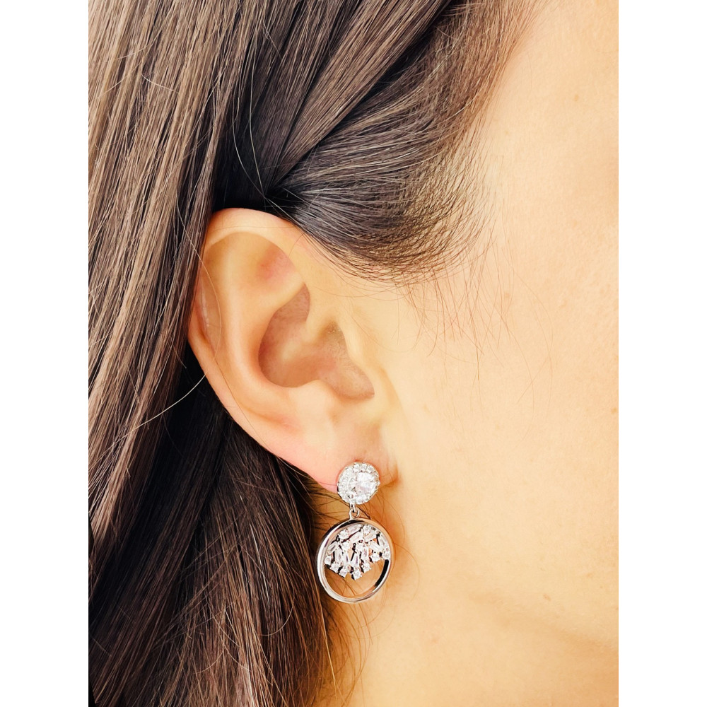 copy of Złote kolczyki przecinki z cyrkoniami