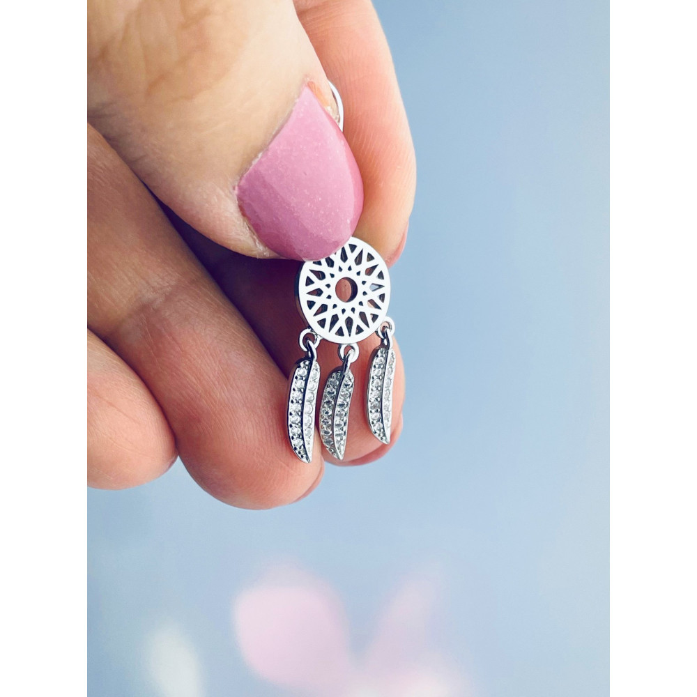 925 Silber Traumfänger Ohrringe