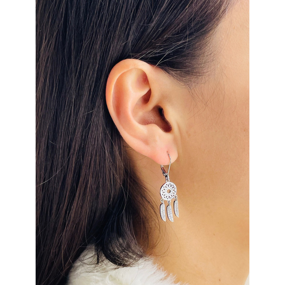 copy of Złote kolczyki przecinki z cyrkoniami