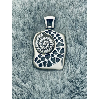 Shell 925 Silber Damen Medaillon Anhänger Boho