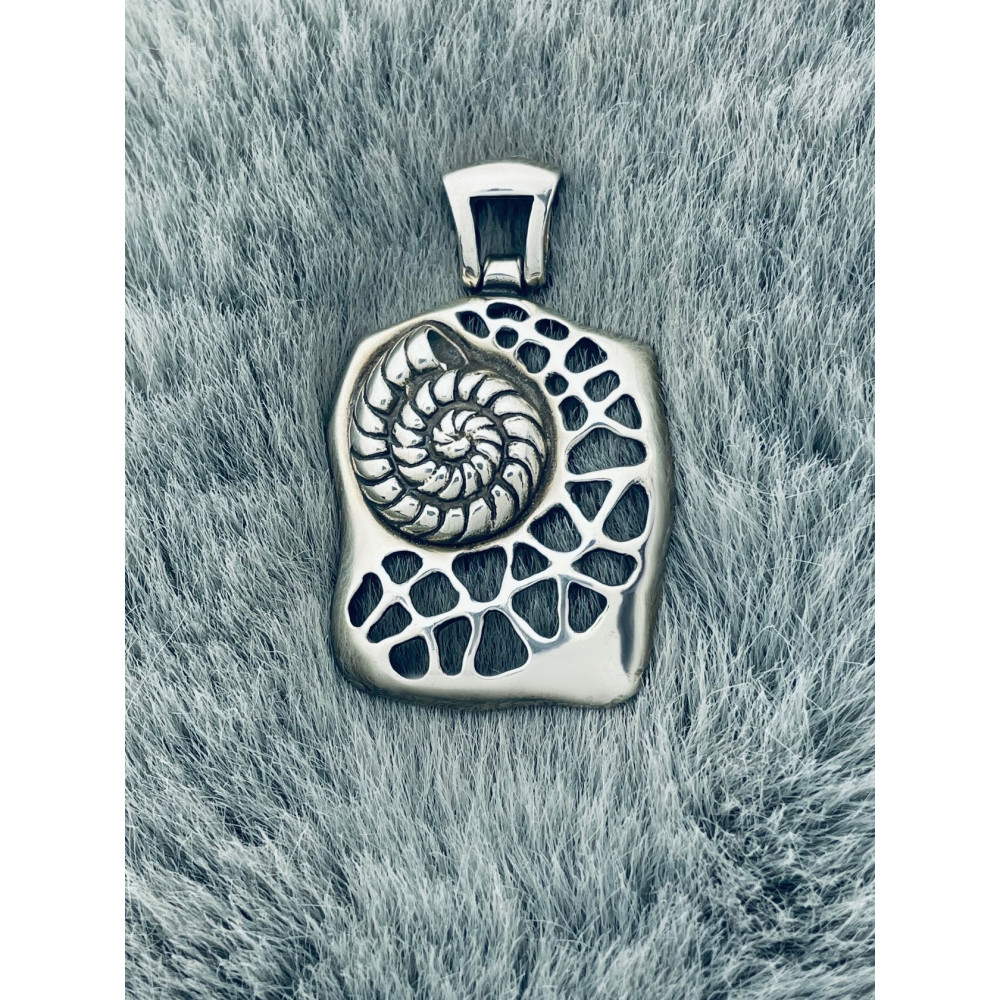 Shell 925 Silber Damen Medaillon Anhänger Boho