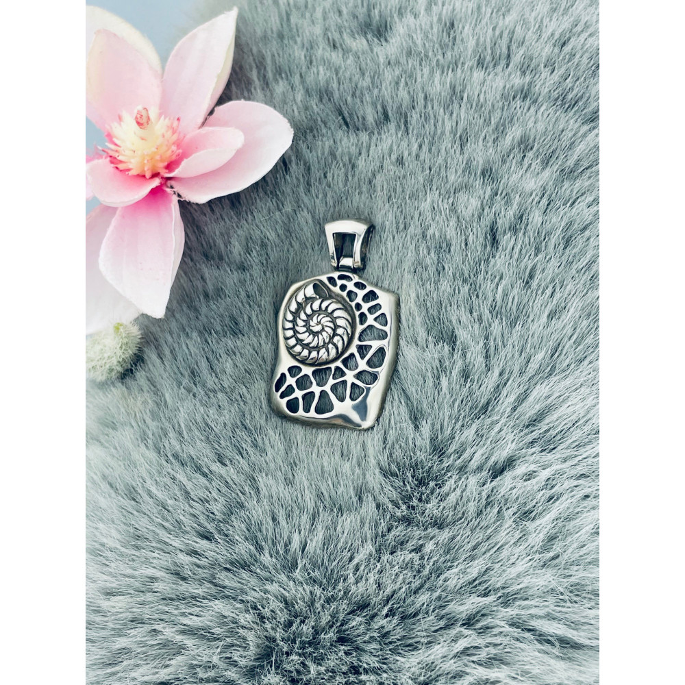 Shell 925 Silber Damen Medaillon Anhänger Boho