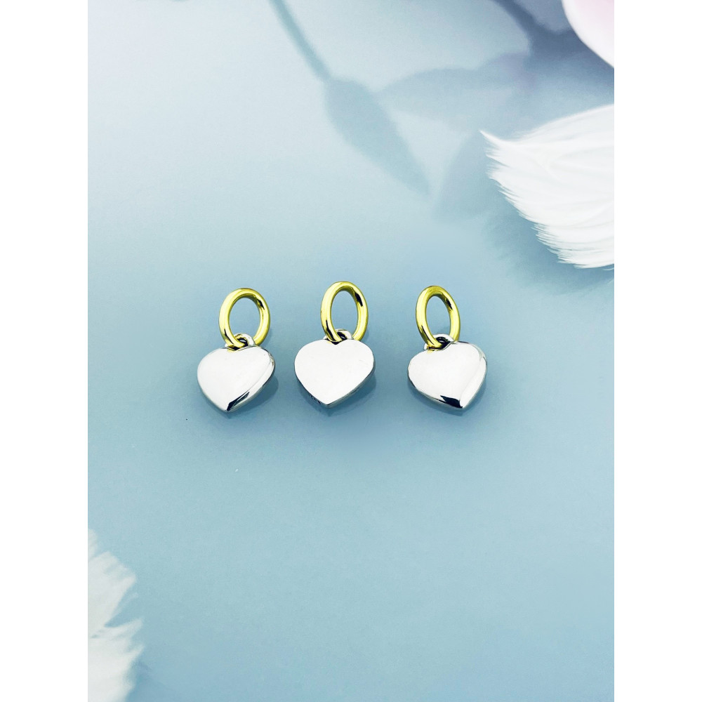 Srebrny wisiorek zawieszka potrójna trzy serca serduszka grawerowane