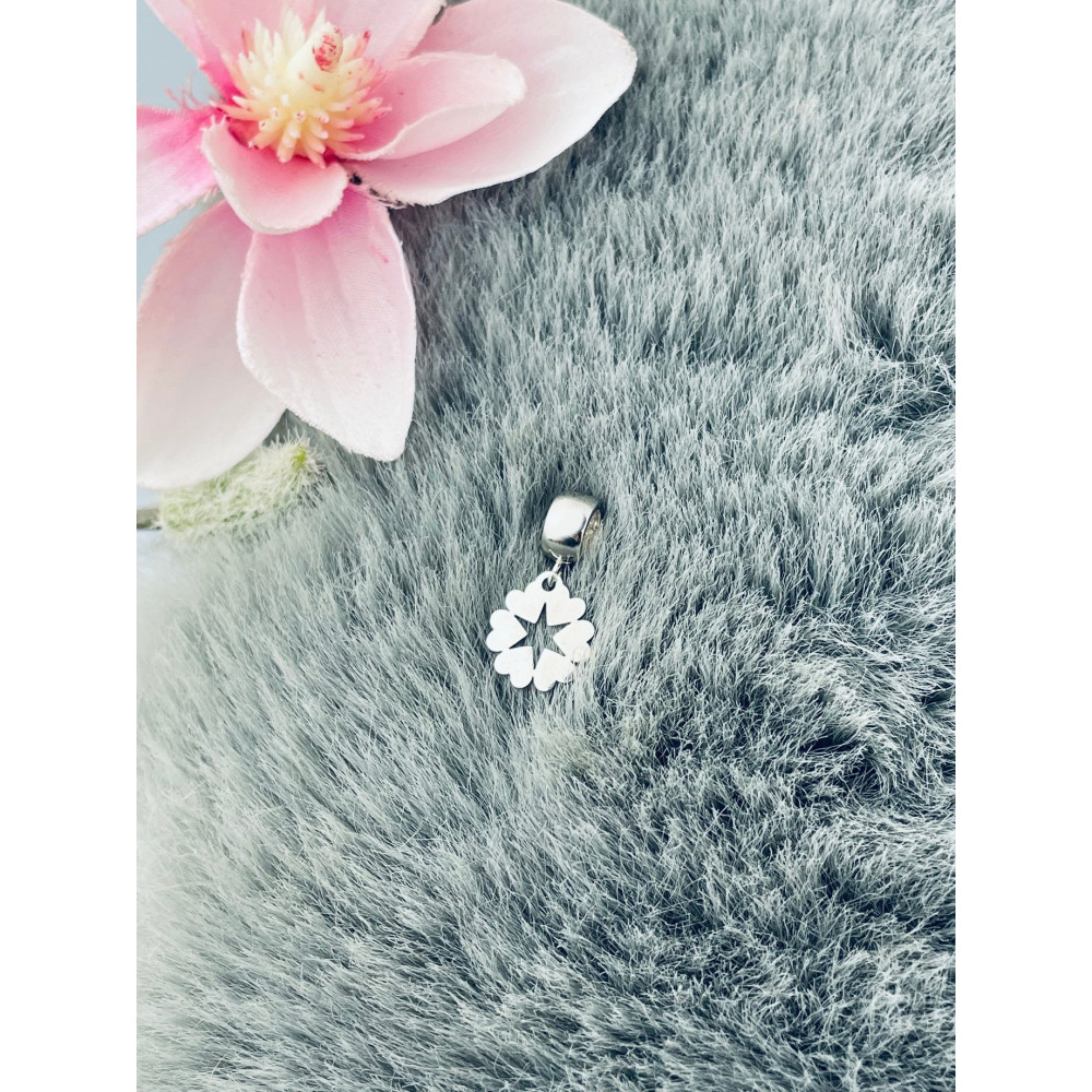 Blume 925 Silber Anhänger Charms