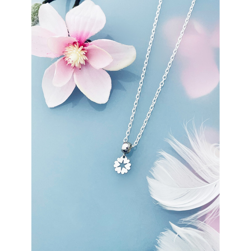 Blume 925 Silber Anhänger Charms