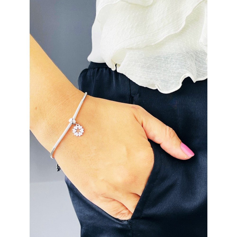 Blume 925 Silber Anhänger Charms