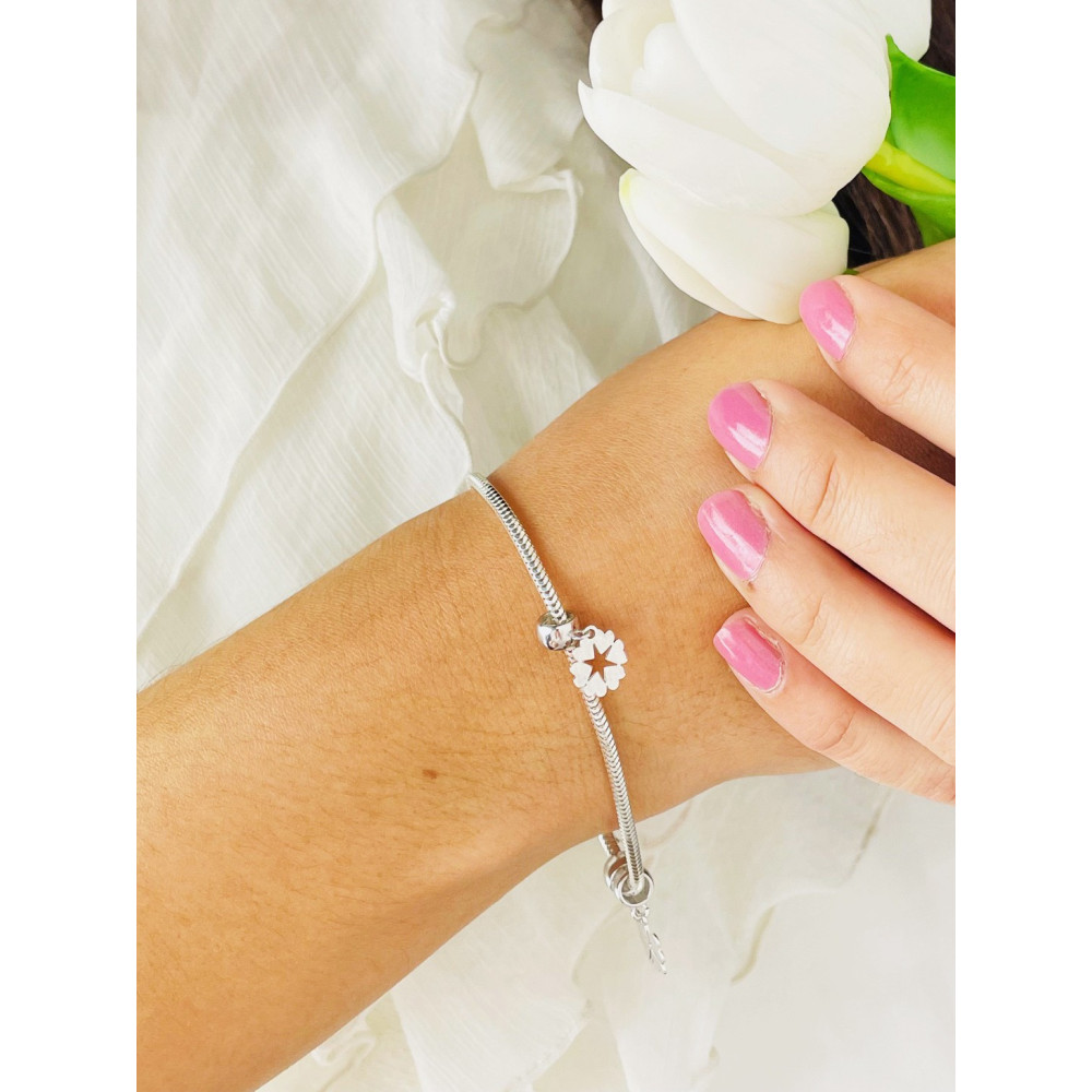 Blume 925 Silber Anhänger Charms