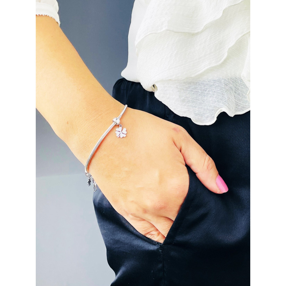 Kleeblatt 925 Silber Anhänger Charms