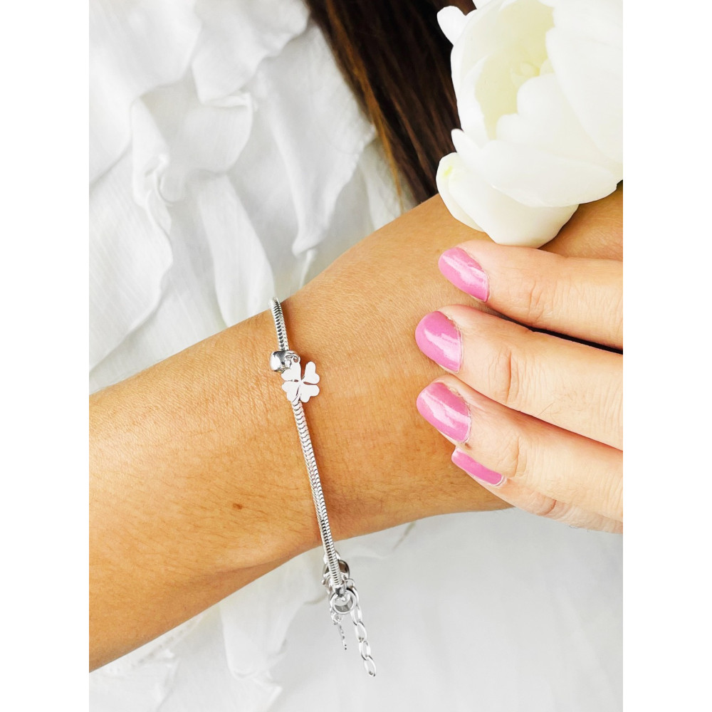 Kleeblatt 925 Silber Anhänger Charms