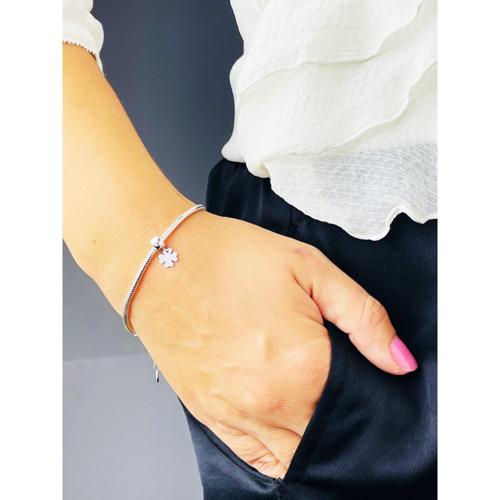 Kleeblatt 925 Silber Anhänger Charms