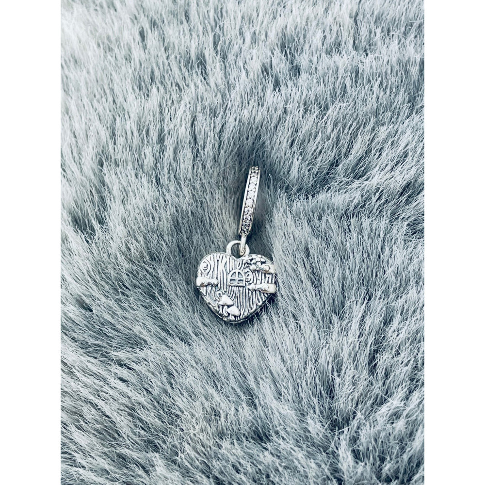 Herz 925 Silber Anhänger mit Zirkonia Charms