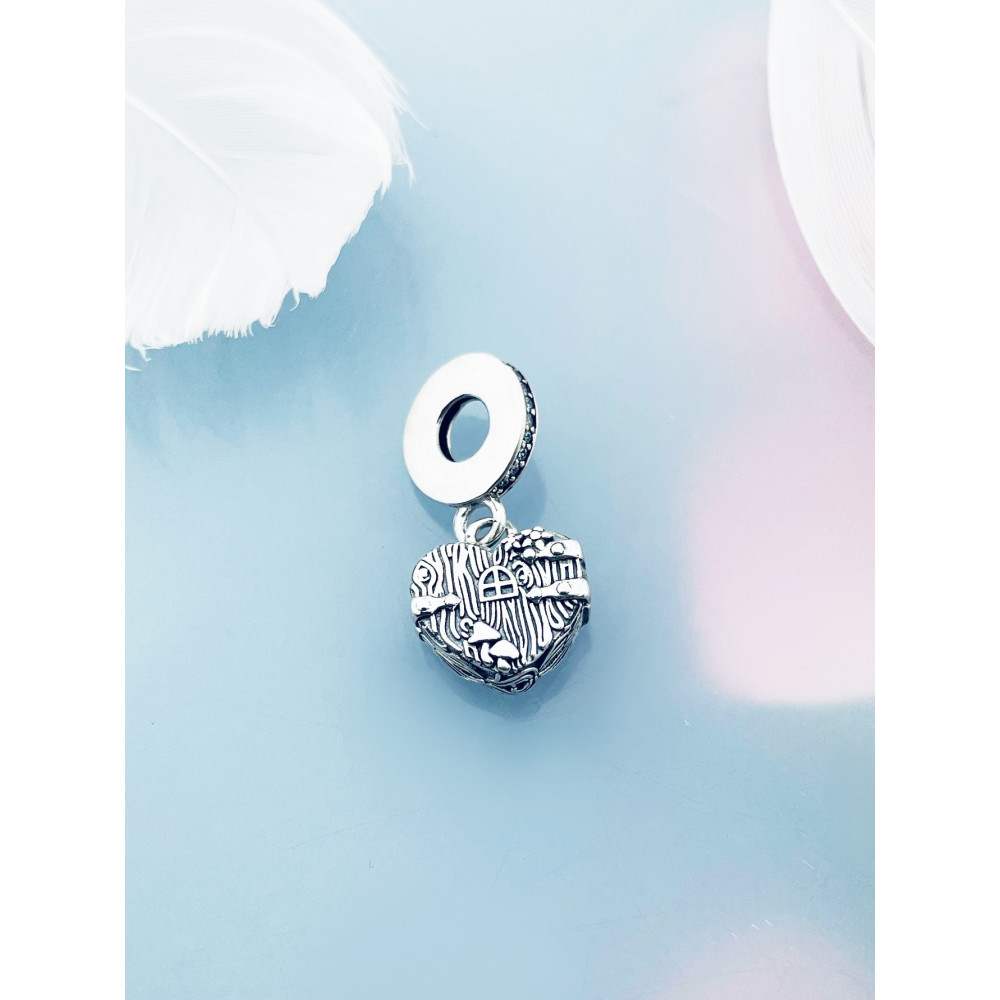 Herz 925 Silber Anhänger mit Zirkonia Charms