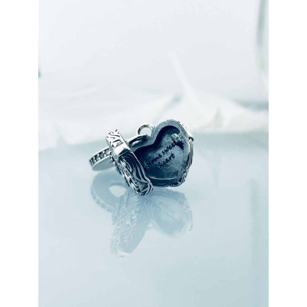 Herz 925 Silber Anhänger mit Zirkonia Charms