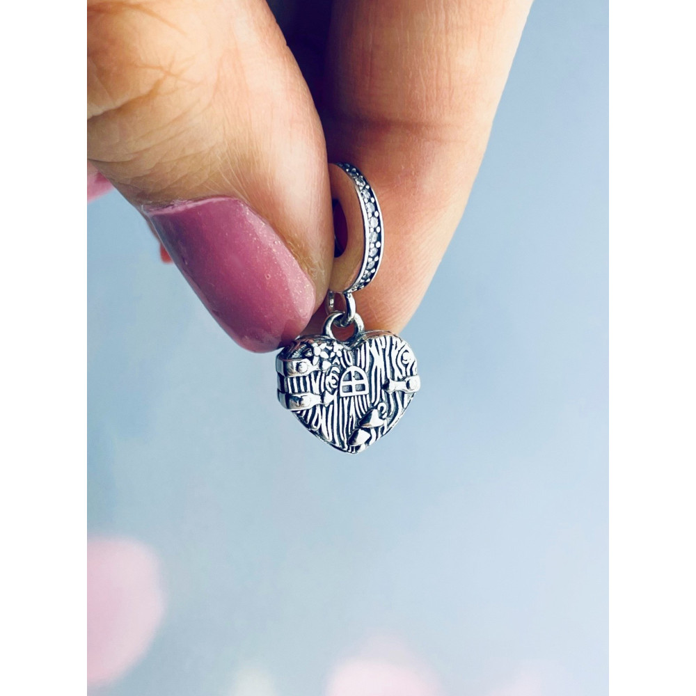 Herz 925 Silber Anhänger mit Zirkonia Charms